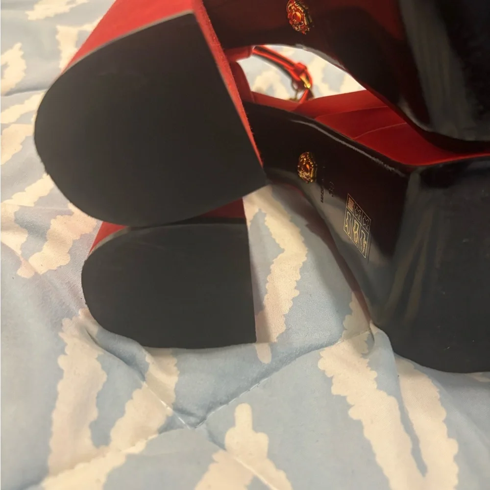 Versace Medusa Aevitas Platform Heels - Red